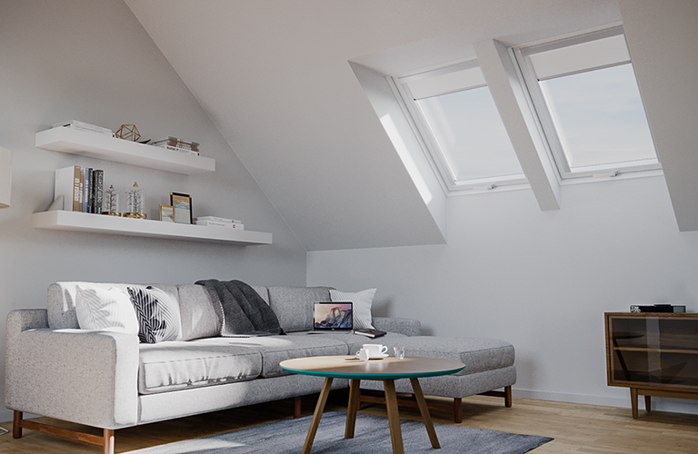 White paint RoofLITE+ windows in lounge